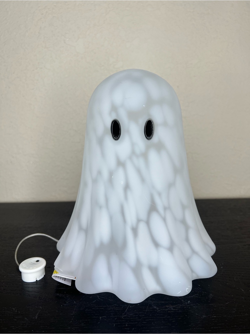 NEW 9” Frosted White Tortoise Glass Light Up Ghost Decor